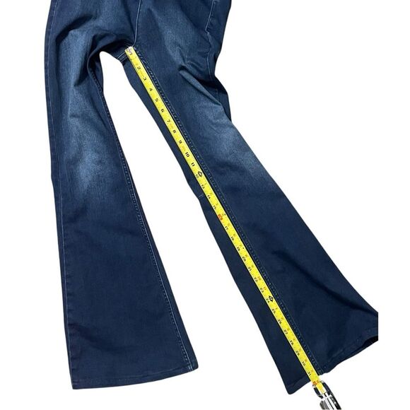 Free People Stretch Flare Jeans Size 27, blue denim. Pull-on y2k low mid rise - Picture 10 of 12